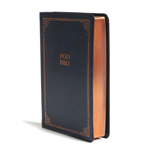 CSB Large Print Personal Size Reference Bible, Navy Leather Touch: Holy Bible(Personalizable)