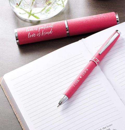 Love Is Patient, Love Is Kind Pink Gift Pen – 1 Corinthians 13:4–8