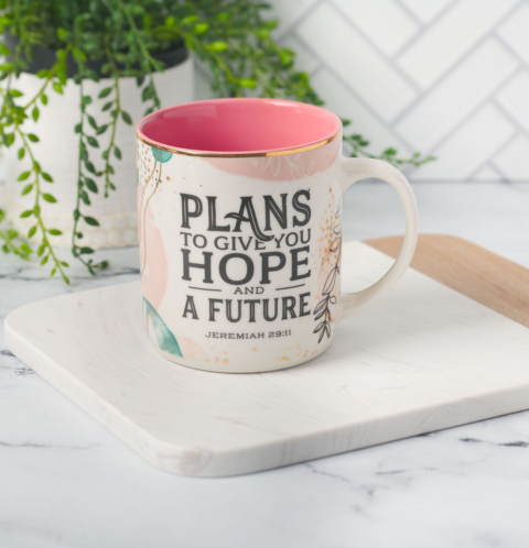 Plans to Give You Hope Muted Watercolor Ceramic Mug - Jeremiah 29:11