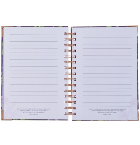 New Mercies Every Morning Purple Floral Wirebound Journal - Lamentations 3:22-23