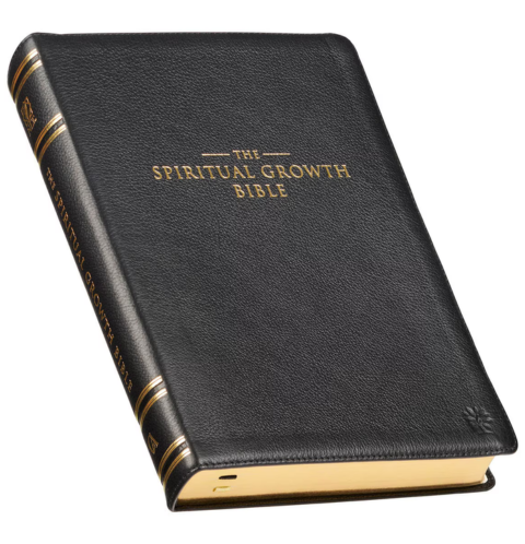 Black Full Grain Leather Spiritual Growth Bible