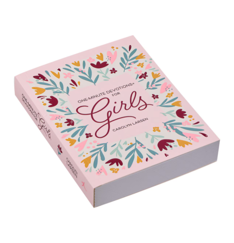 Pink Floral Softcover One-Minute Devotions for Girls