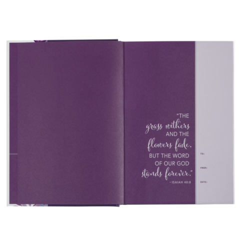 Purple Floral Hardcover NLT Everyday Devotional Bible for Women