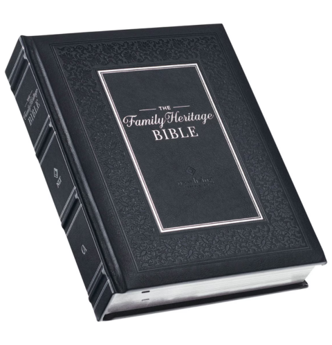 Black Faux Leather Hardcover Family Heritage Bible