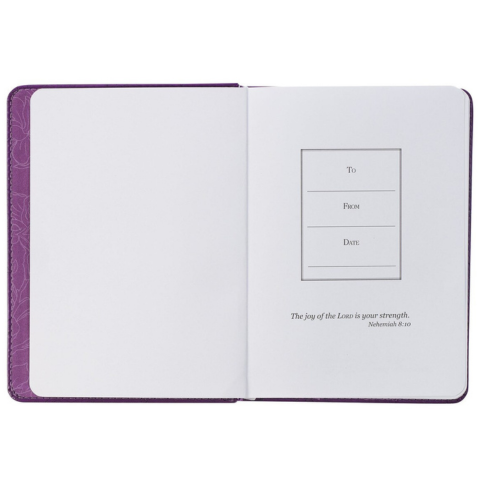 New Mercies Purple Floral Faux Leather Handy-sized Journal - Lamentations 3:22-23