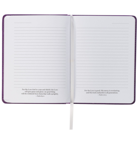 New Mercies Purple Floral Faux Leather Handy-sized Journal - Lamentations 3:22-23