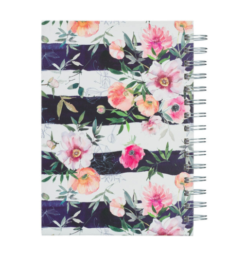 Bless You and Keep You White and Pink Floral Wirebound Journal - Numbers 6:24-25