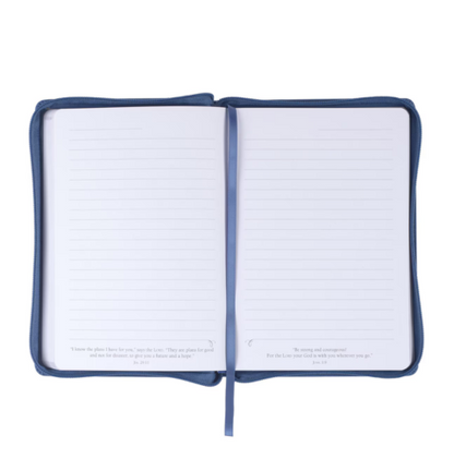 The Lord Will Guide You Blue Faux Leather Classic Journal with Zipper Closure - Isaiah 58:11