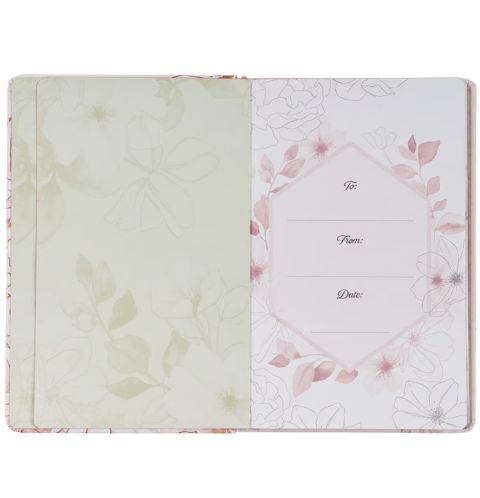 52 Prayers of Blessing for Women White Floral Faux Leather Prayer Book