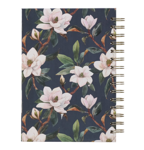 Strength and Dignity Blush Magnolia Large Wirebound Journal - Proverbs 31:25