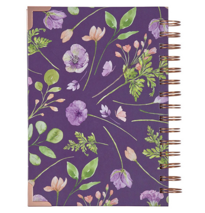 New Mercies Every Morning Purple Floral Wirebound Journal - Lamentations 3:22-23