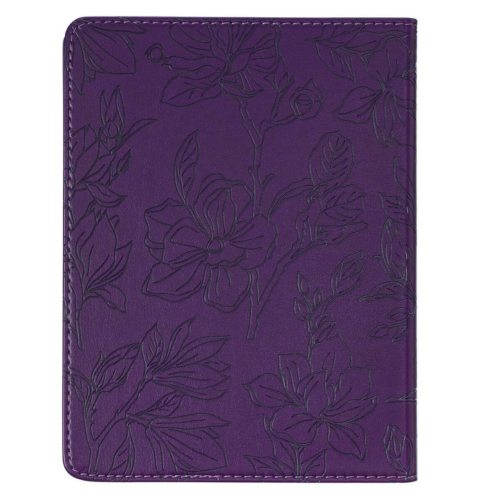 New Mercies Purple Floral Faux Leather Handy-sized Journal - Lamentations 3:22-23