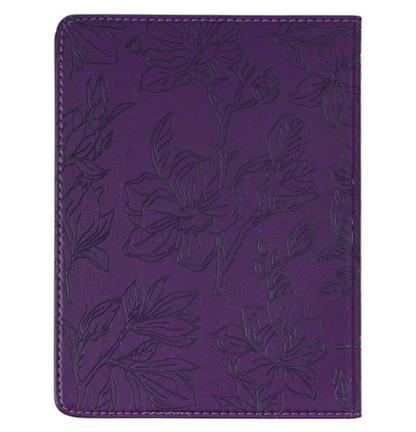 New Mercies Purple Floral Faux Leather Handy-sized Journal - Lamentations 3:22-23