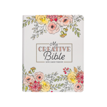 Pearlized White Faux Leather KJV My Creative Bible