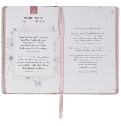 52 Prayers of Blessing for Women White Floral Faux Leather Prayer Book