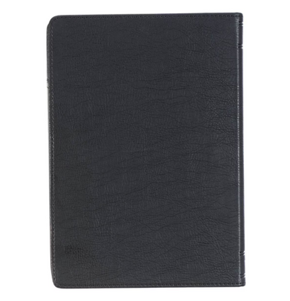 Be Strong in the Lord Black and Gray Lion Faux Leather Journal - Ephesians 6:10