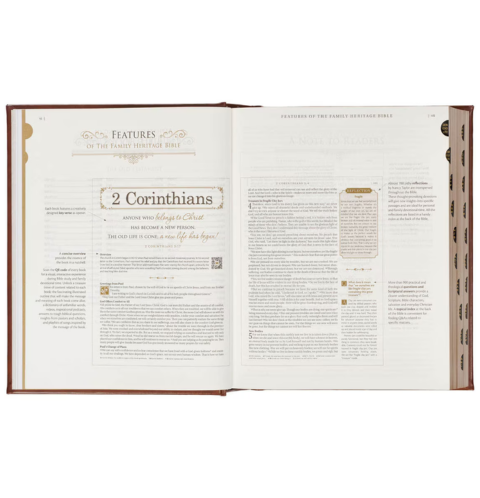 Brown Faux Leather Family Heritage Bible