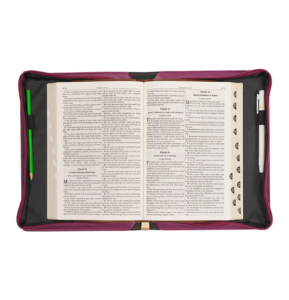 Be Still and Know Pearlescent Plum Fashion Bible Cover - Psalm 46:10