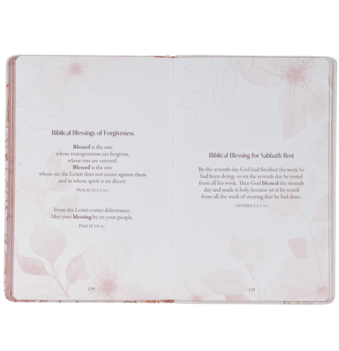 52 Prayers of Blessing for Women White Floral Faux Leather Prayer Book