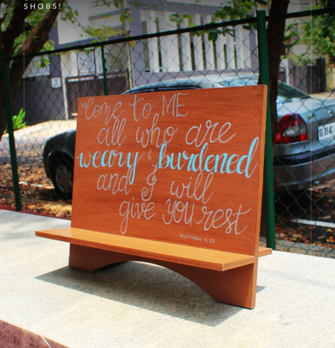 Book Stand  with Bible Verse by Crafted by Shobs