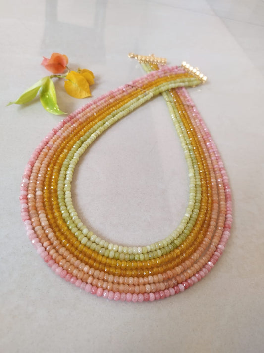 Beautiful 7 Layer Pastel Necklace