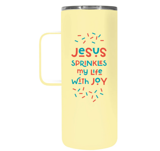 Jesus Sprinkles Life with Joy 22 oz Stainless Steel Mug With Handle