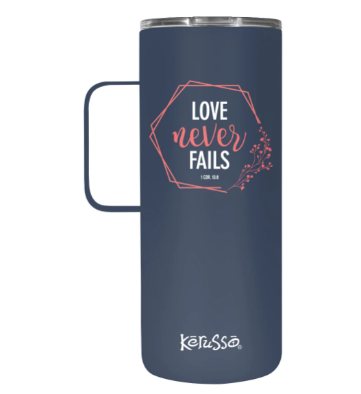 Love Never Fails Hexagon 22 oz Stainless Steel Mug