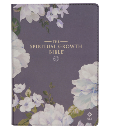 Slate-colored Floral Print Faux Leather Spiritual Growth Bible