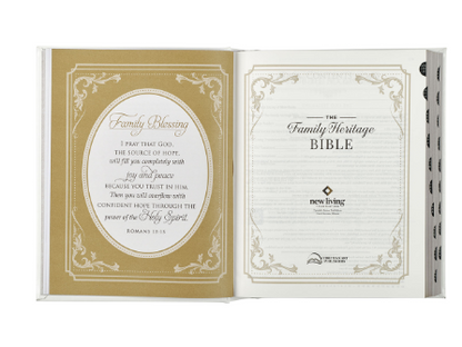 White Faux Leather Hardcover Family Heritage Bible