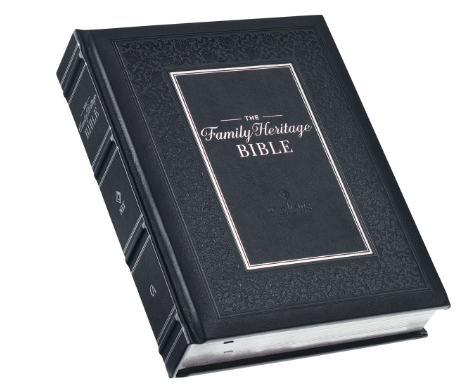 Black Faux Leather Hardcover Family Heritage Bible