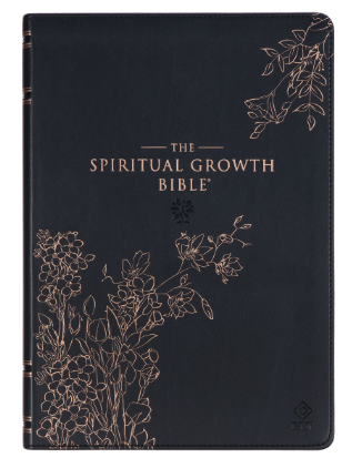 Midnight Blue Faux Leather Spiritual Growth Bible