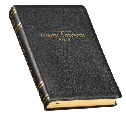 Black Full Grain Leather Spiritual Growth Bible