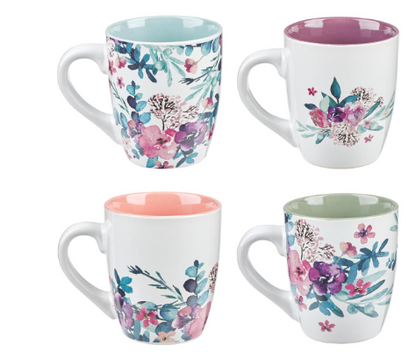 Rejoice Collection Four Piece Ceramic Coffee Mug Set