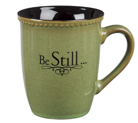 Be Still Sage Green Stoneware Coffee Mug -