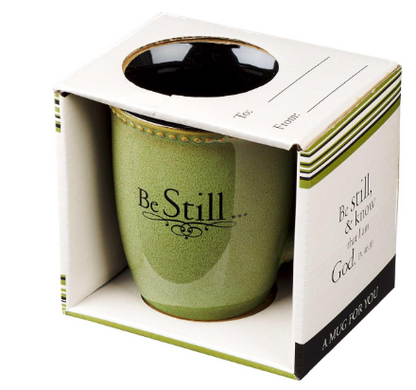 Be Still Sage Green Stoneware Coffee Mug -