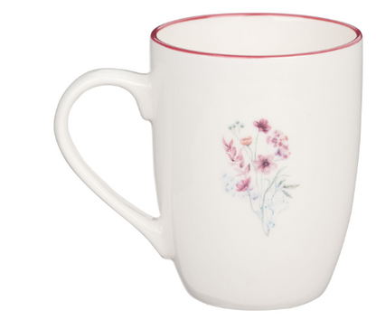  Pink Wildflower Ceramic Coffee Mug 