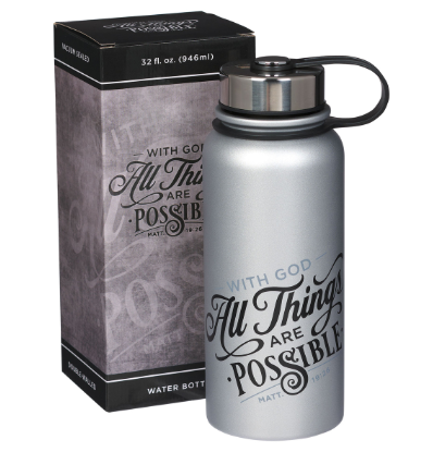 Silver Stainless Steel Water Bottle 