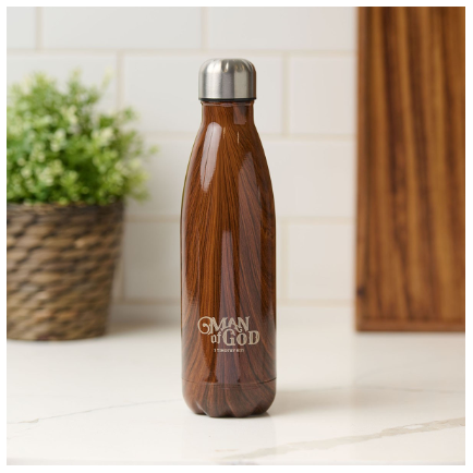 Wood Design Stainless Steel Water Bottle 