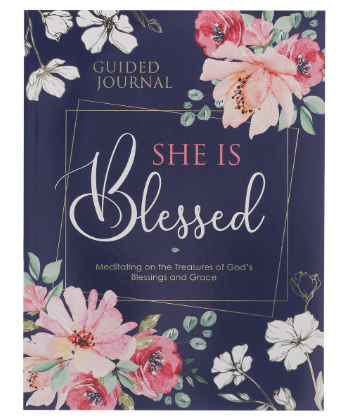 She is Blessed Navy Floral Guided Journal