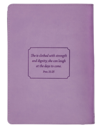 Strength & Dignity Hummingbird Purple Faux Leather Classic Journal with Zipper Closure 