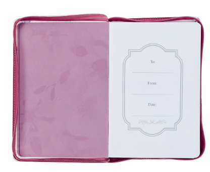 Trust in the Lord Plum Floral Faux Leather Classic Journal with Zipper Closure