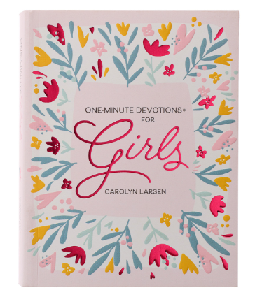 Pink Floral Softcover One-Minute Devotions for Girls