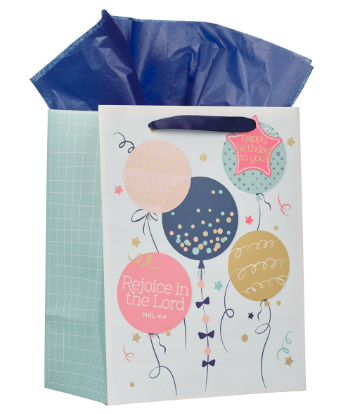 Rejoice Colorful Balloon Medium Gift Bag 