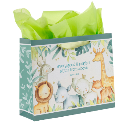 Every Good and Perfect Gift Forest Animals Large Landscape Gift Bag with Card Set 