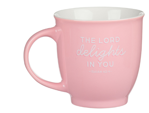I Love You Mom Pink Leaves Ceramic Coffee Mug - Isaiah 62:4