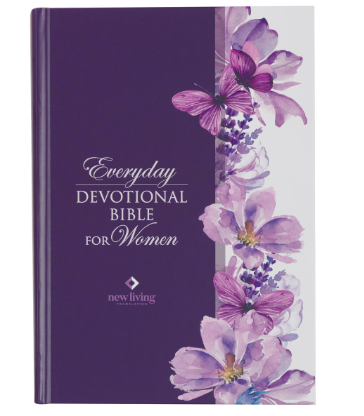 Purple Floral Hardcover NLT Everyday Devotional Bible for Women