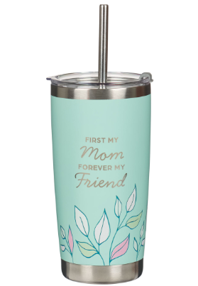 Forever My Friend Green Stainless Steel Travel Tumbler with Straw - Isaiah 62:4