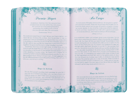 Living a Hope-Filled Life Blue Floral Softcover Devotional