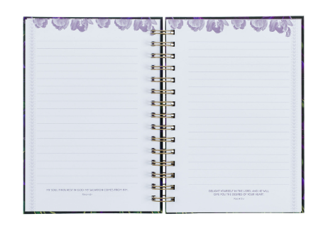 Blessed is She Purple Tulip Large Wirebound Journal - Luke 1:45