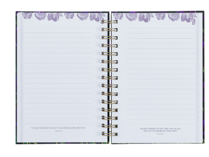 Blessed is She Purple Tulip Large Wirebound Journal - Luke 1:45